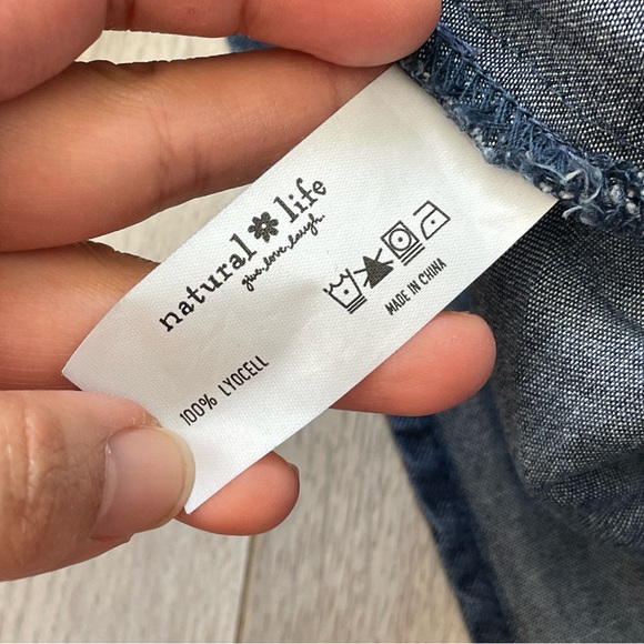 Natural Life Dress patti side slit maxi womens Blue (xsmall) minimalist boho - Picture 6 of 7